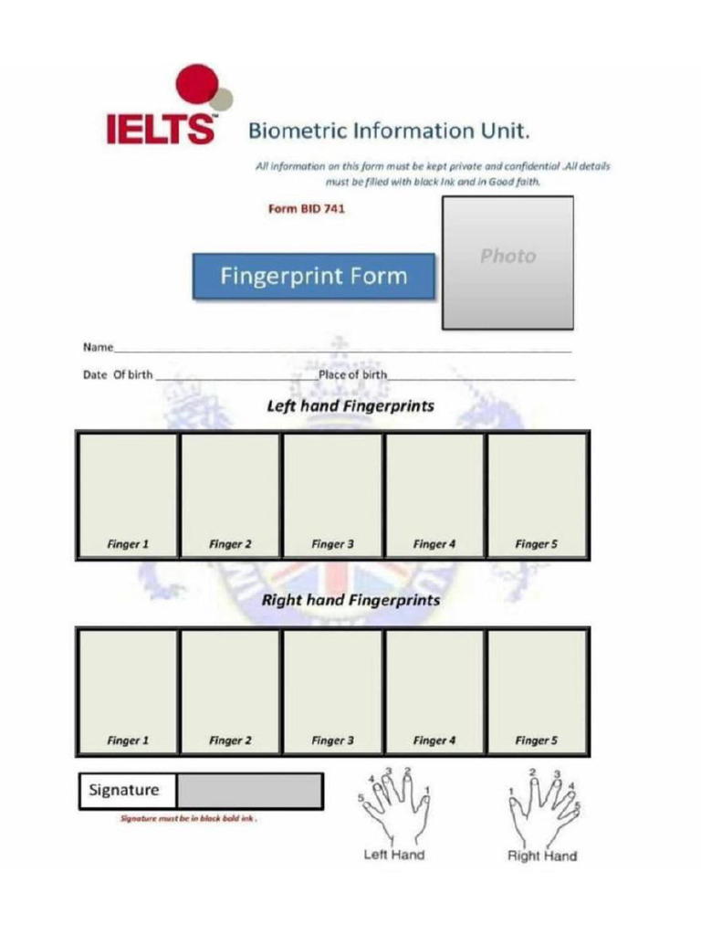 Biometric Fingerprint Form | PDF