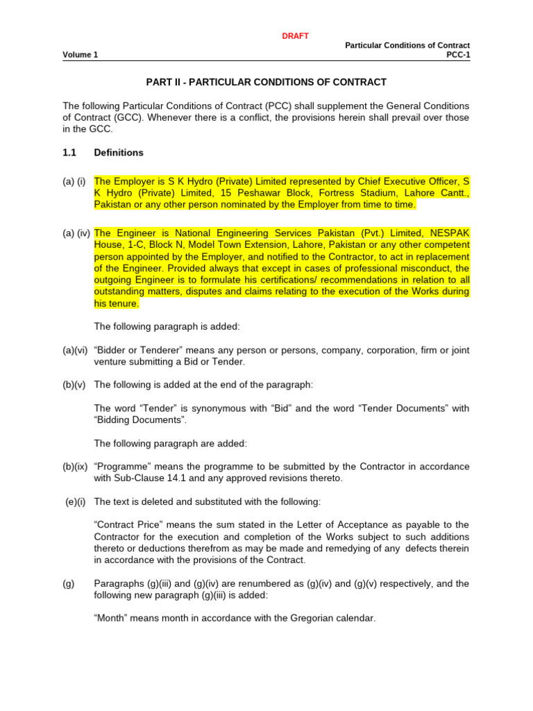 5-Particular Conditions of Contract | PDF | Employment | Taxes
