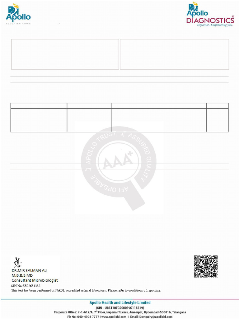 Apollo Diagnostic Reports | PDF | Clinical Medicine | Medicine
