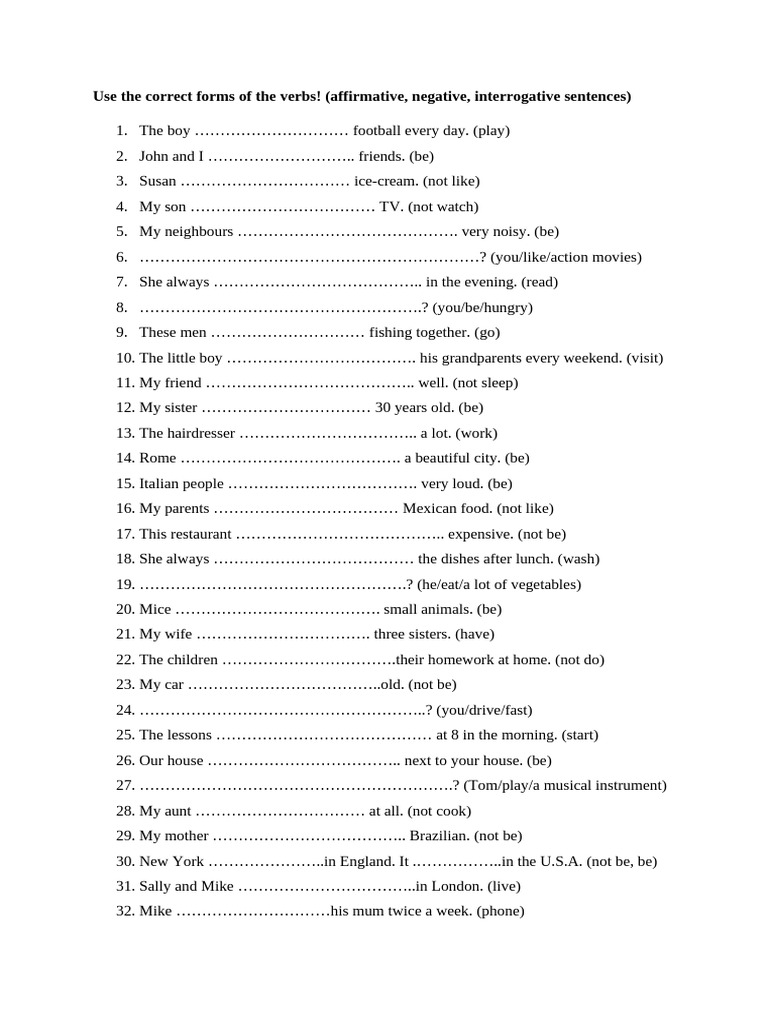 Present Simple 2 | PDF | Cuisine | Foods