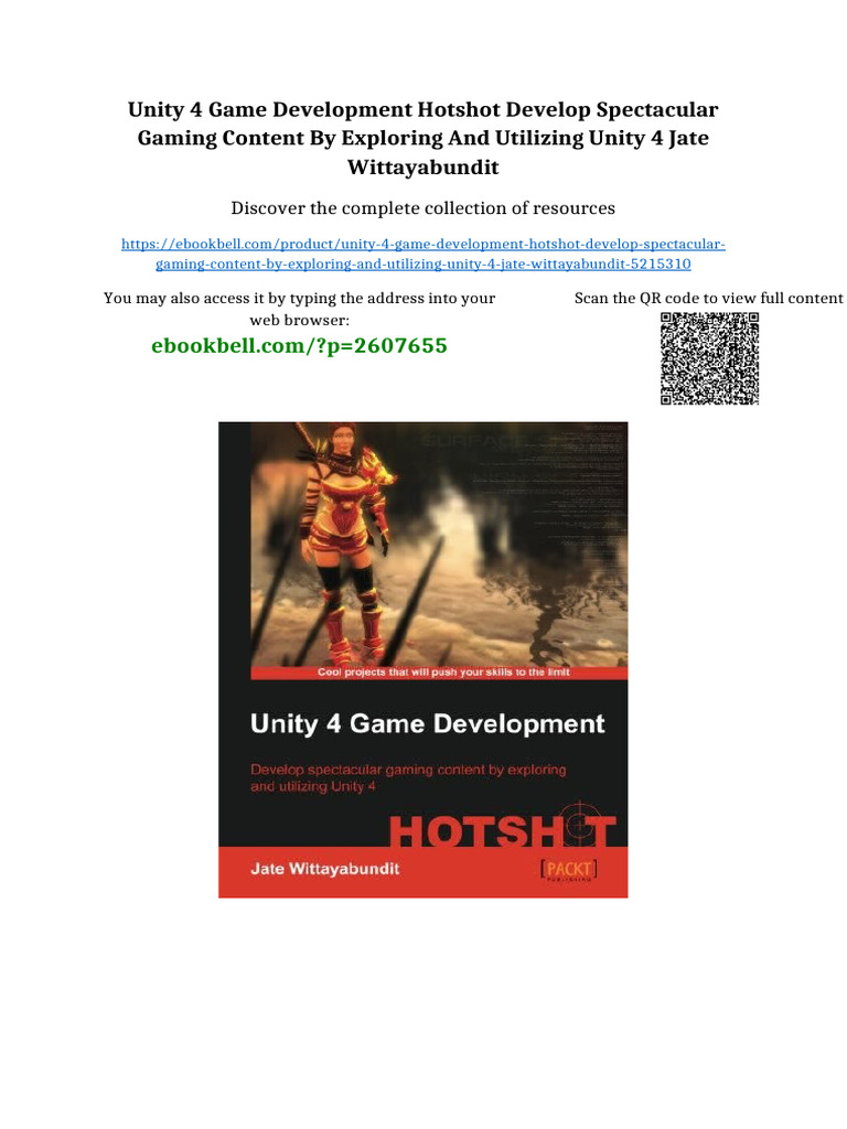 Unity 4 Game Development Hotshot Develop Spectacular Gaming Content By ...