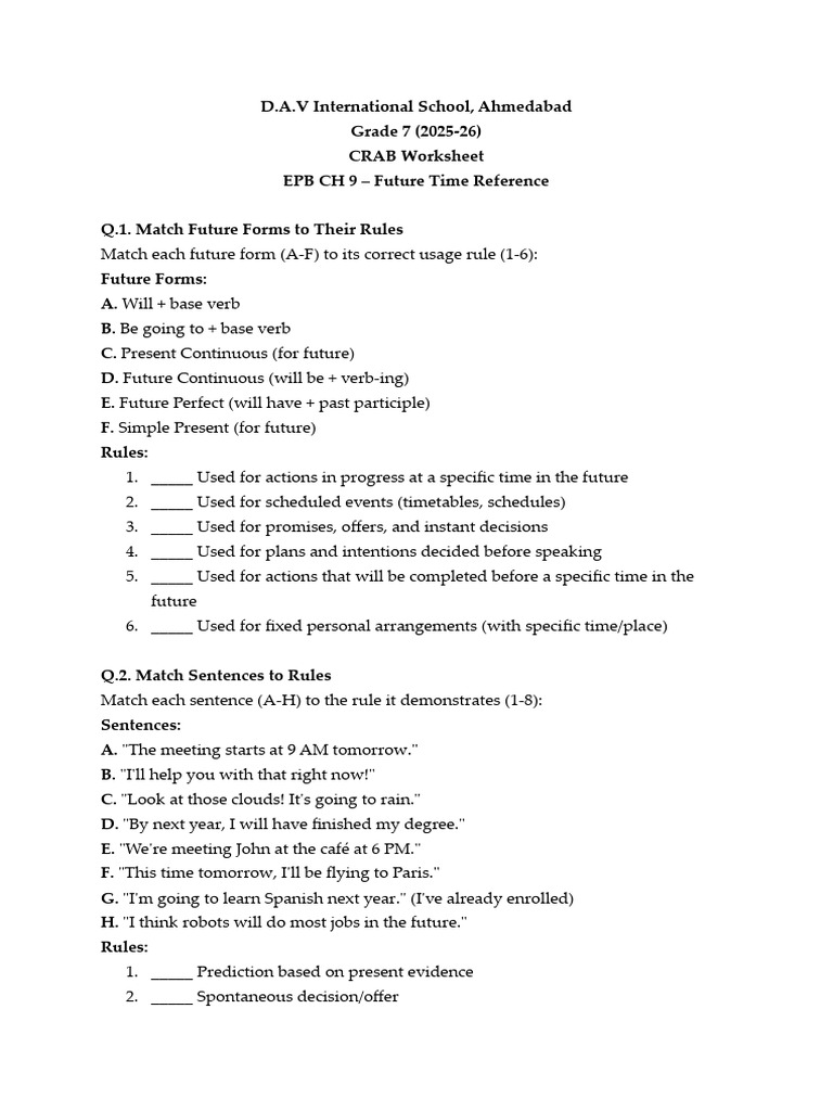 CRAB EPB CH 9 Future Time Reference | PDF | Chess Theory