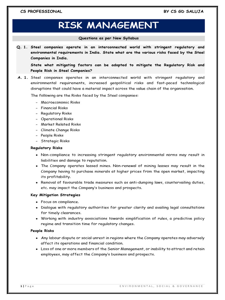 Esg - R Icsi Intermediate | PDF | Financial Risk | Crisis Management