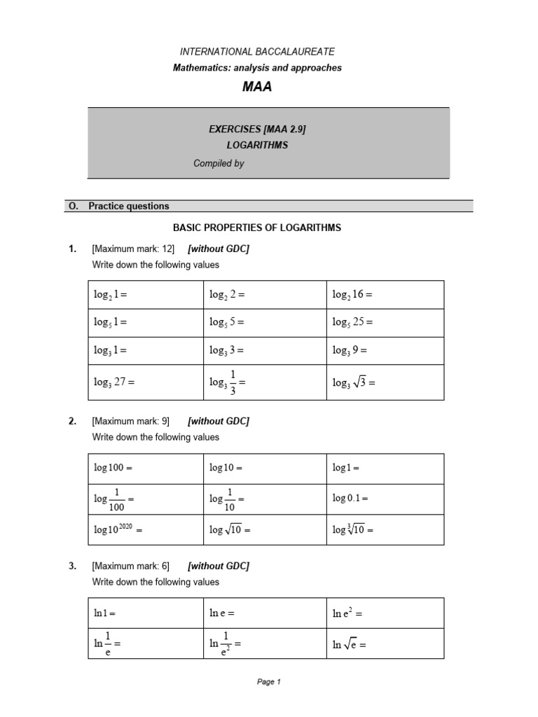 [Maa 2.9] Logarithms_eco | PDF | Logarithm | Functions And Mappings