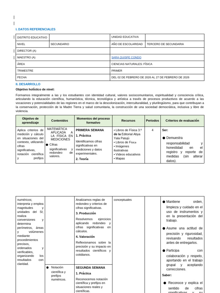 Física 3ro de Secundaria PDC | PDF | Aprendizaje | Volumen