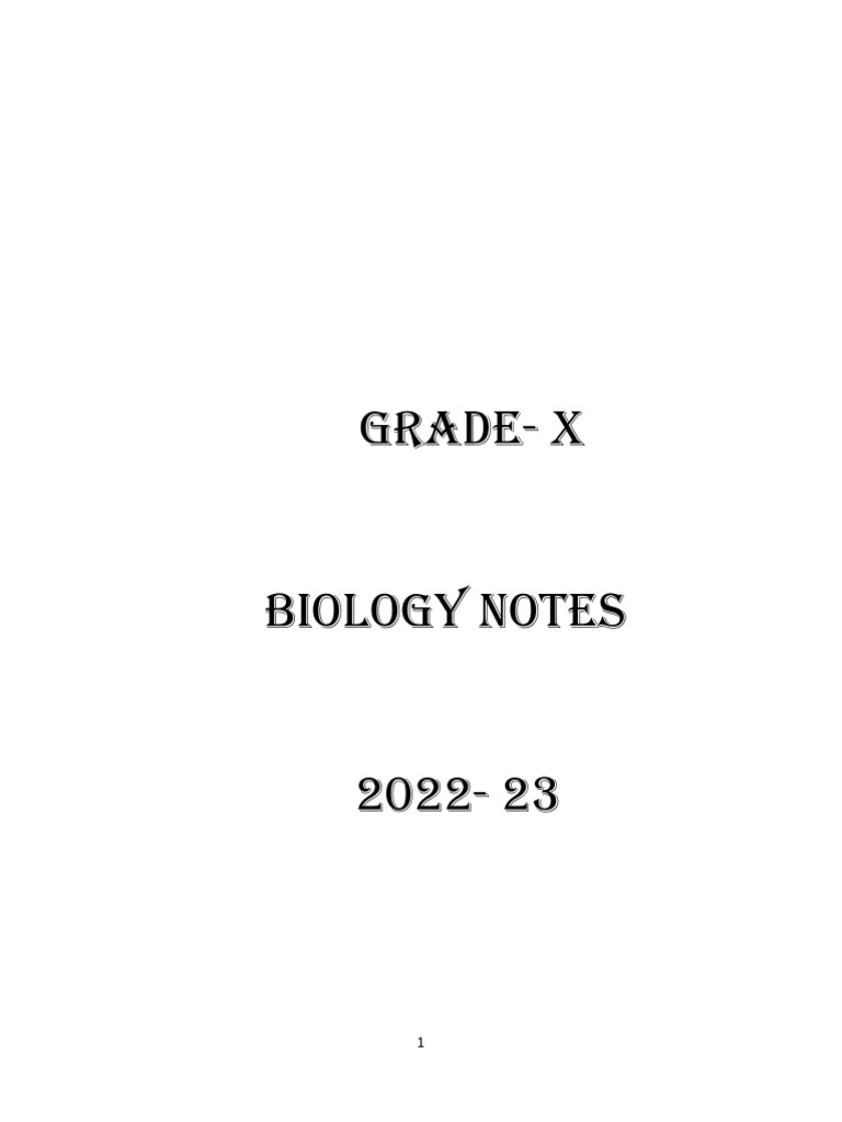 Grade 10 Biology Notes 2022-2023 - Compressed | PDF | Atrium (Heart ...