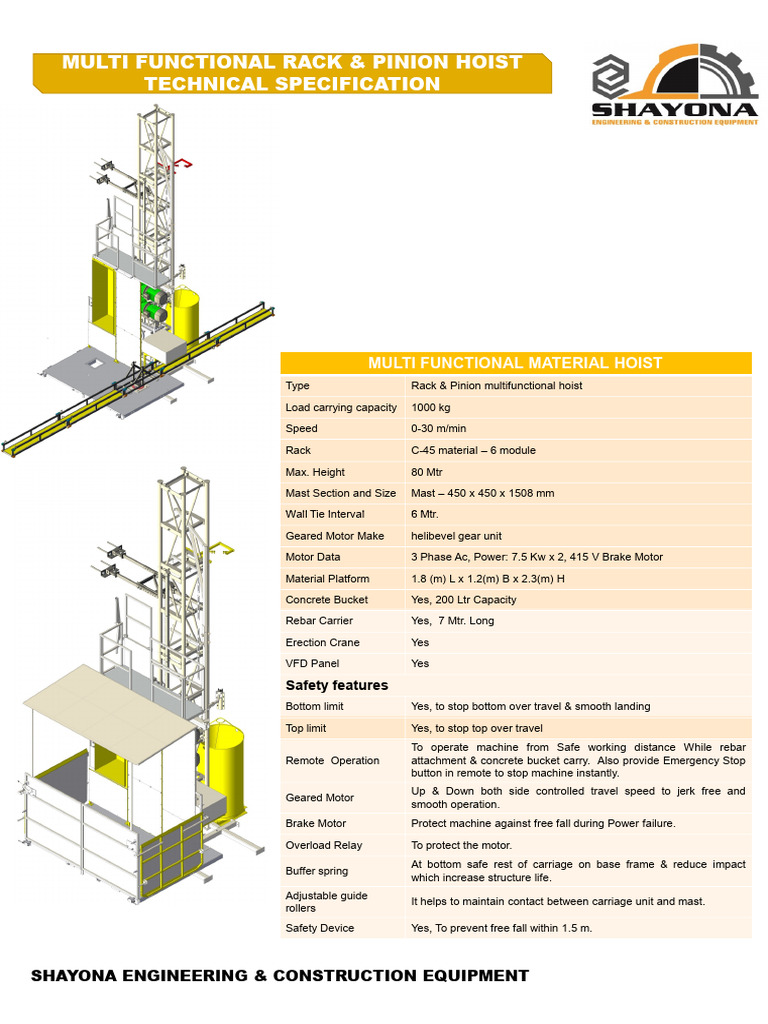 Multi Functional Hoist Specification_Page 4 | PDF | Crane (Machine ...
