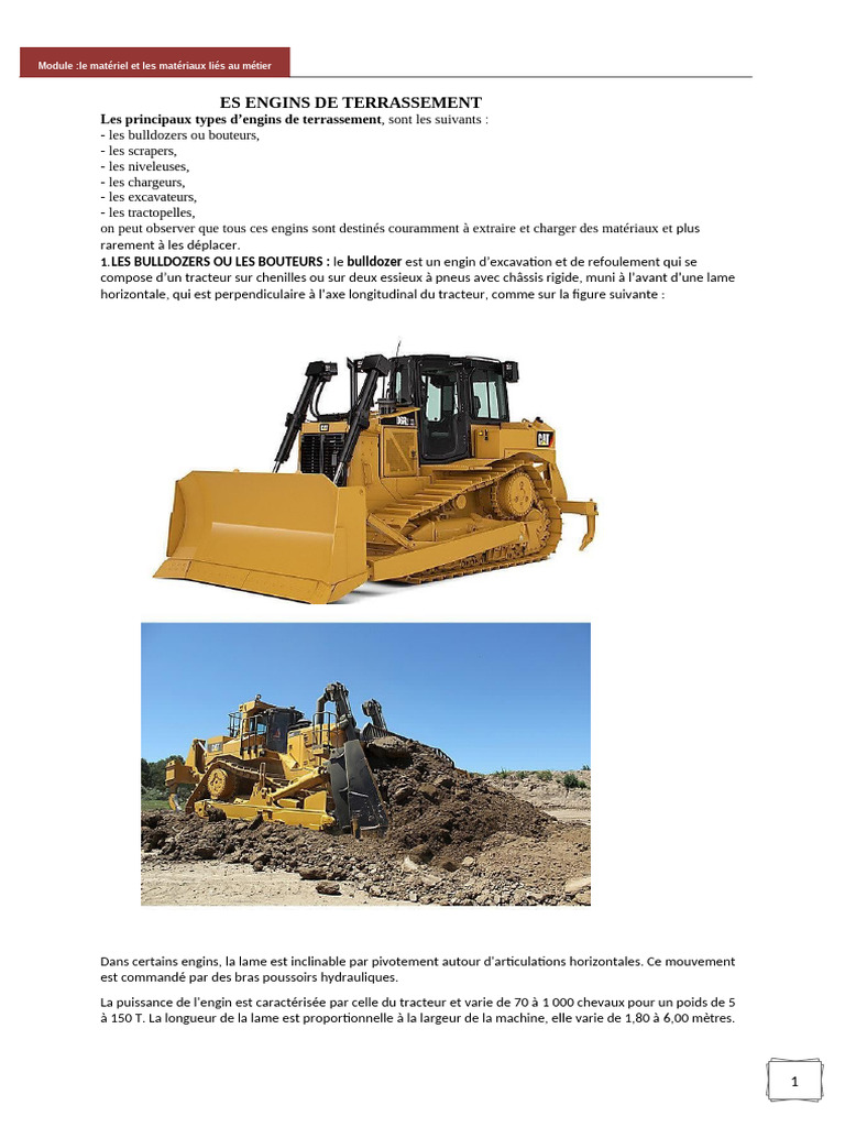 Les Engins de Terrassement2 | PDF | Équipement de construction | Engin ...