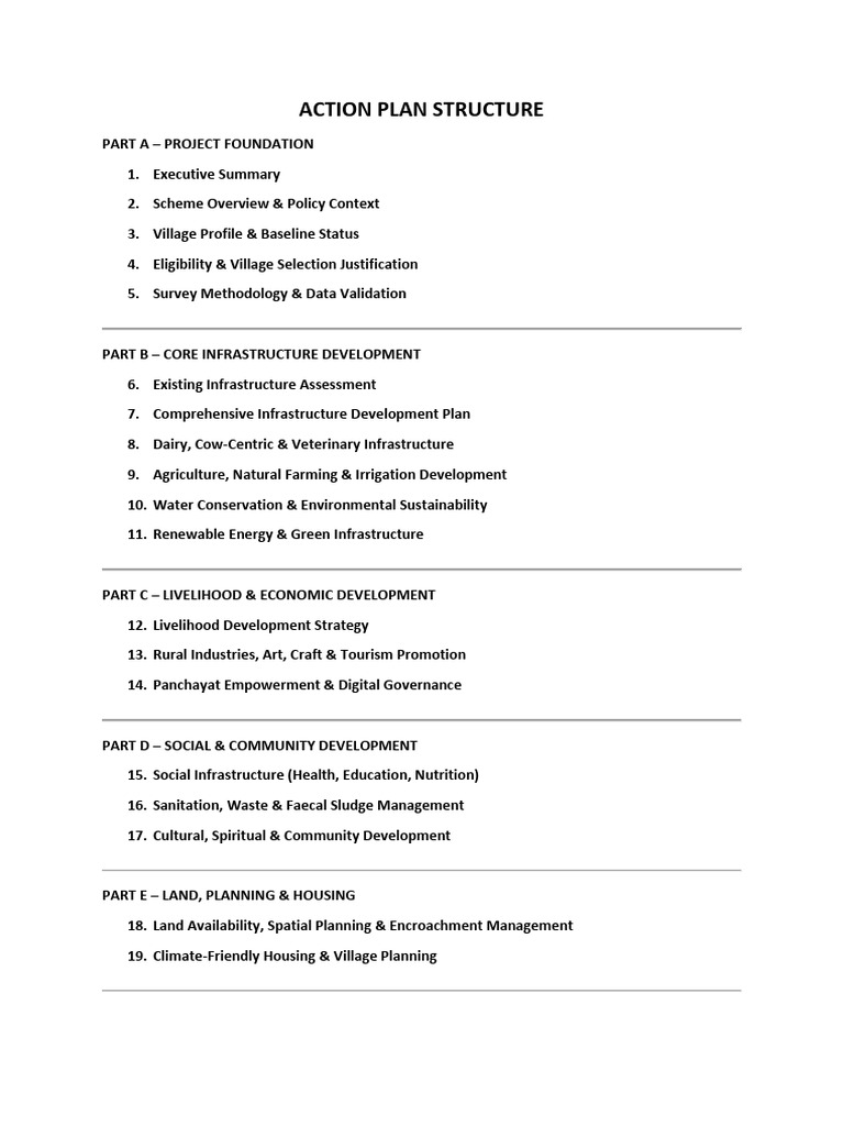 Action Plan Structure | PDF
