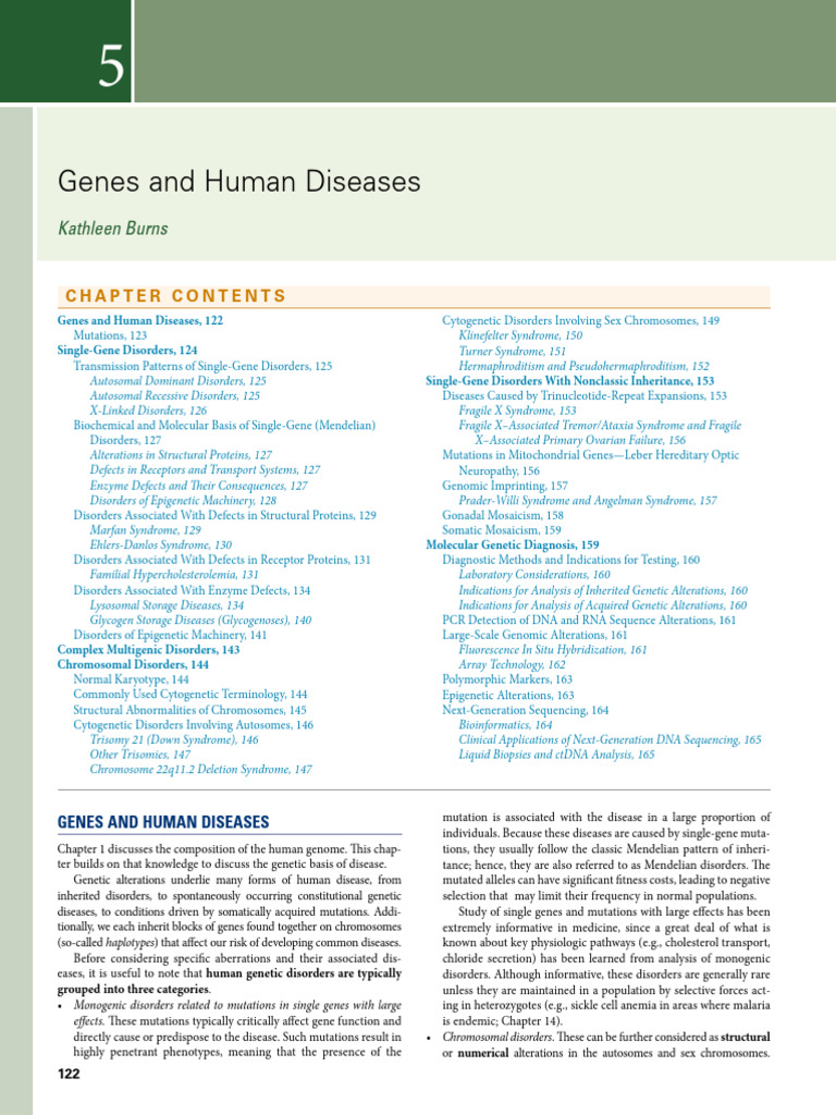 Genes and Human Diseases | PDF | Genetic Disorder | Zygosity