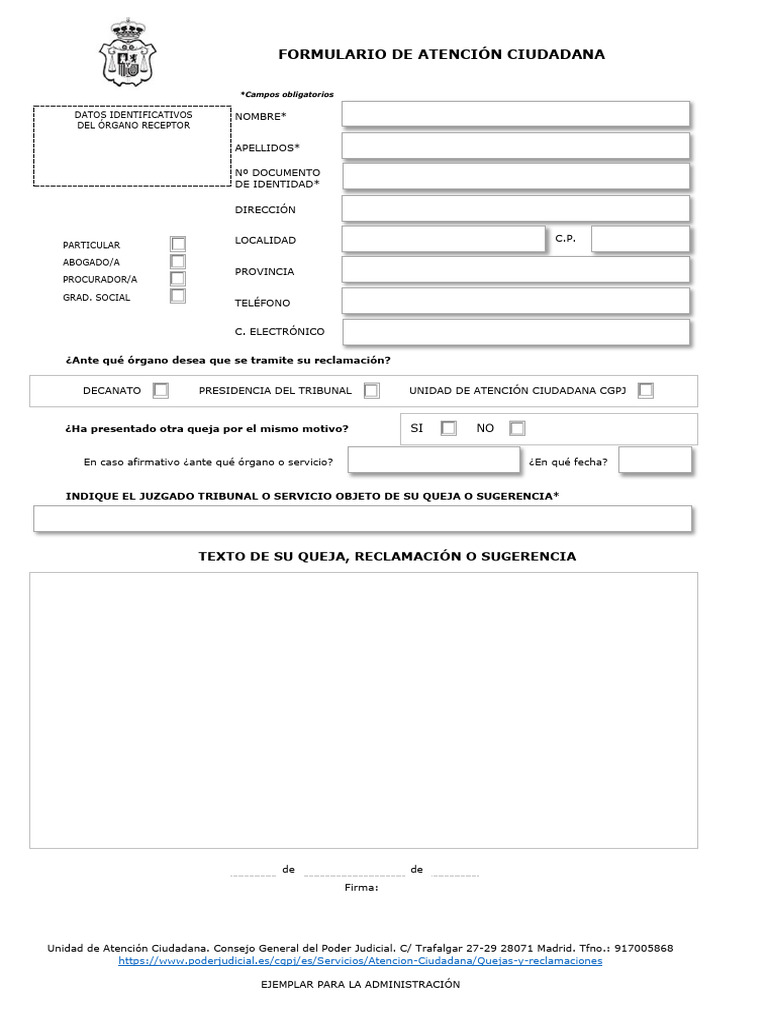 20240614 Formulario de Queja en Castellano - Versión PDF Imprimible ...