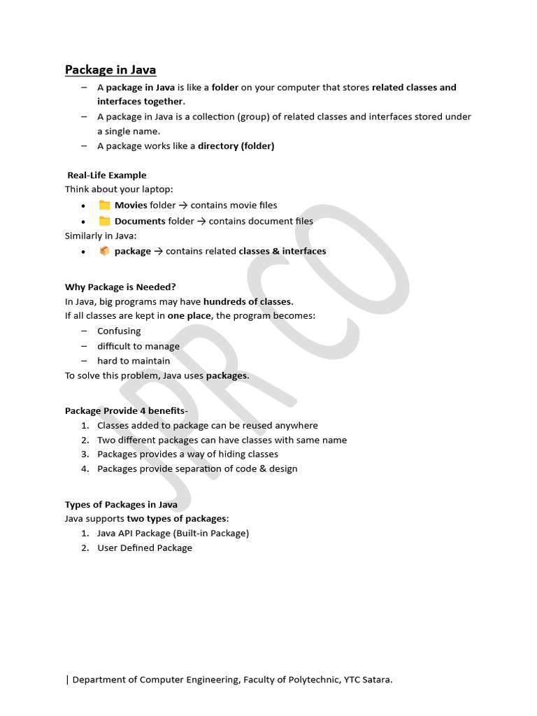 Package Indetail Notes | PDF | Directory (Computing) | Computer File