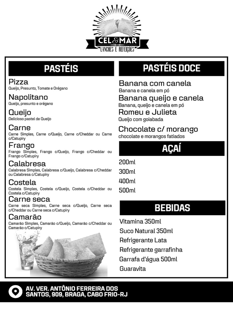 Cardápio Cel&Mar | PDF