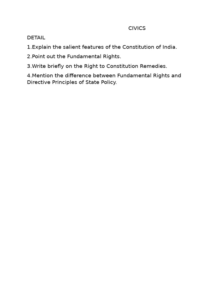Civics Detail | PDF