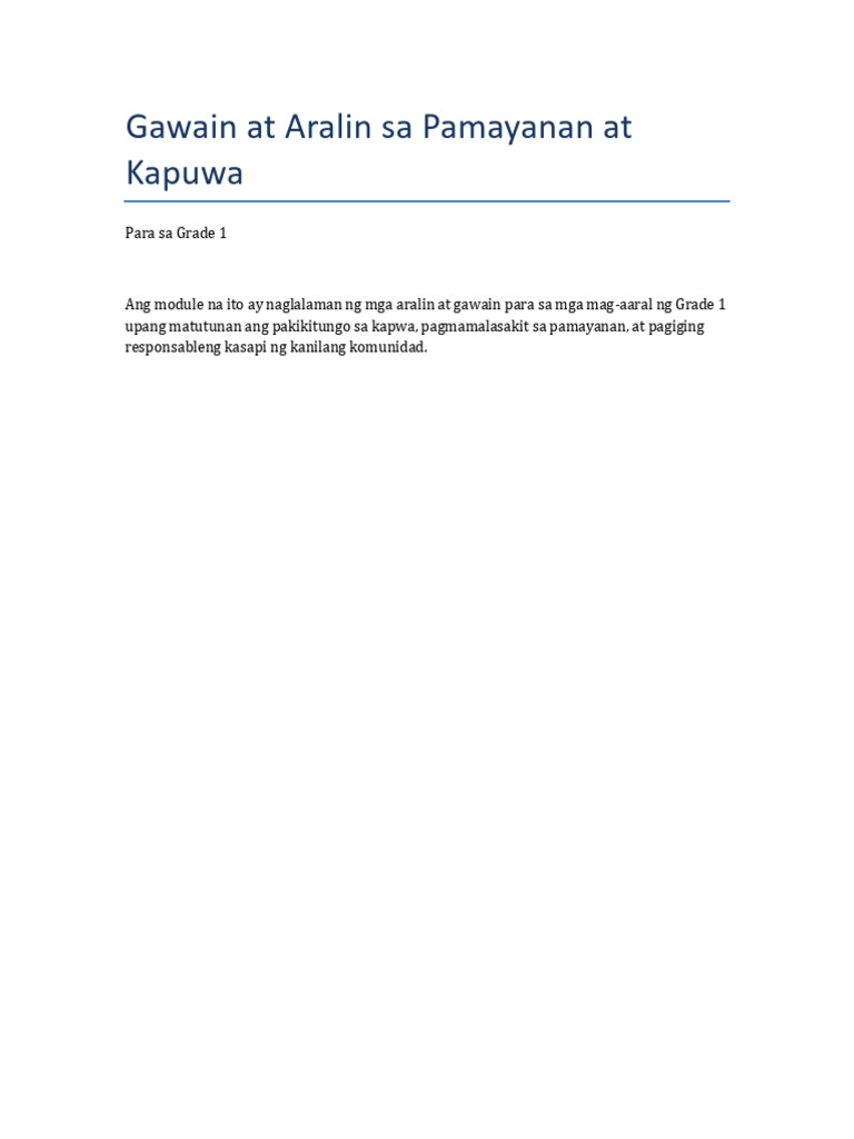 GRADE 1 - Module - GMRC | PDF