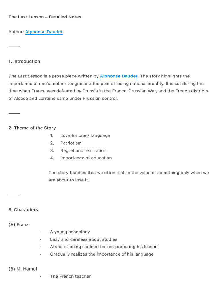 The Last Lesson - Detailed Notes | PDF | Chess Theory