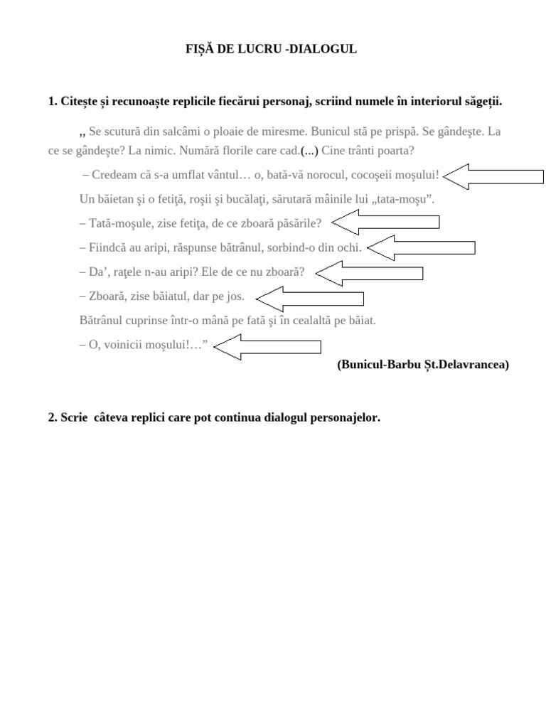Fisa de Lucru Dialogul (1) | PDF