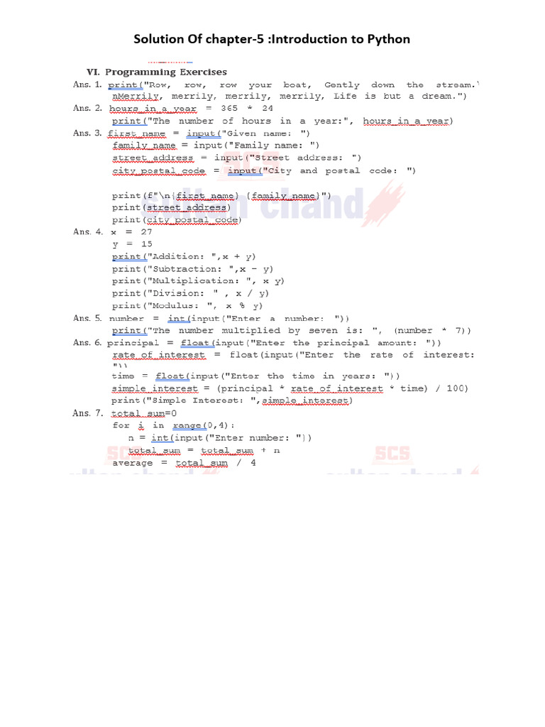 Solution of Python | PDF