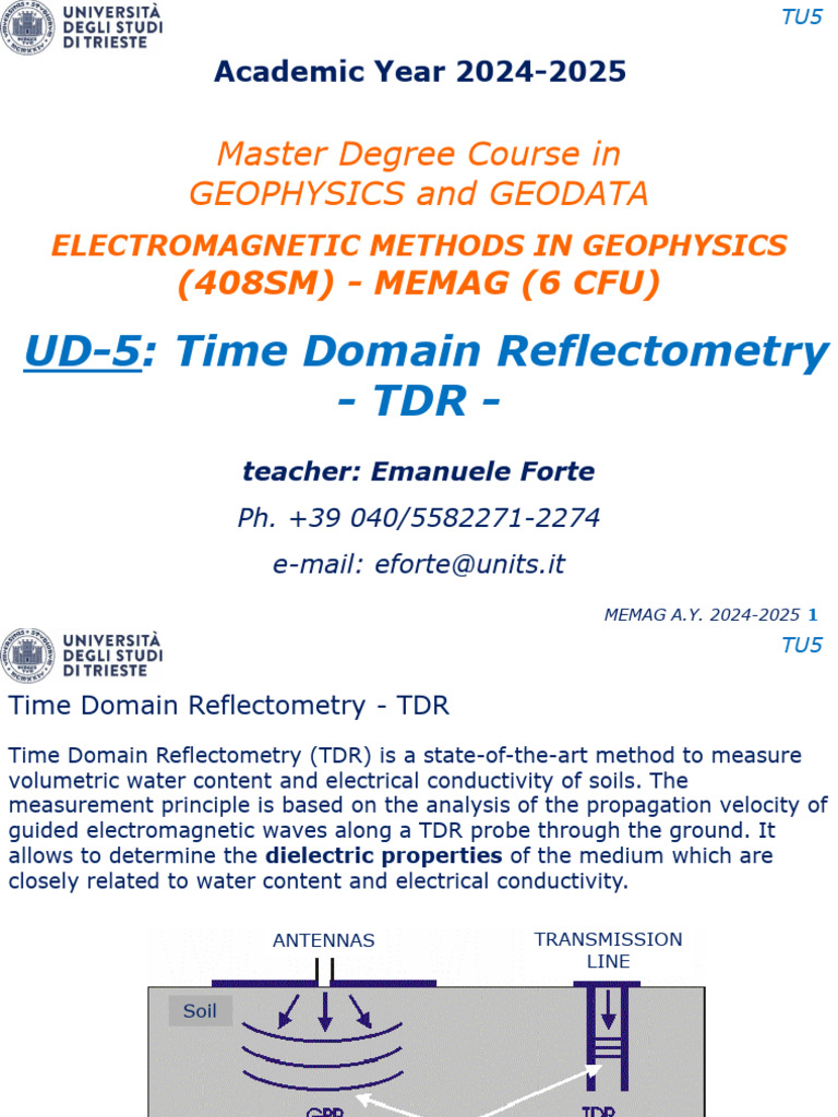 TU5 Time Domain Reflectometry 2024 2025 | PDF | Electromagnetism ...