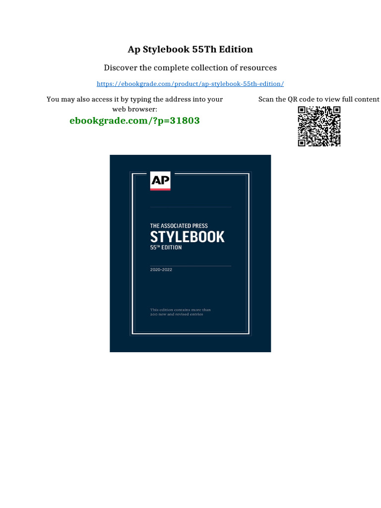 AP Stylebook 55th Edition Full Chapters Included | PDF | Intellectual ...