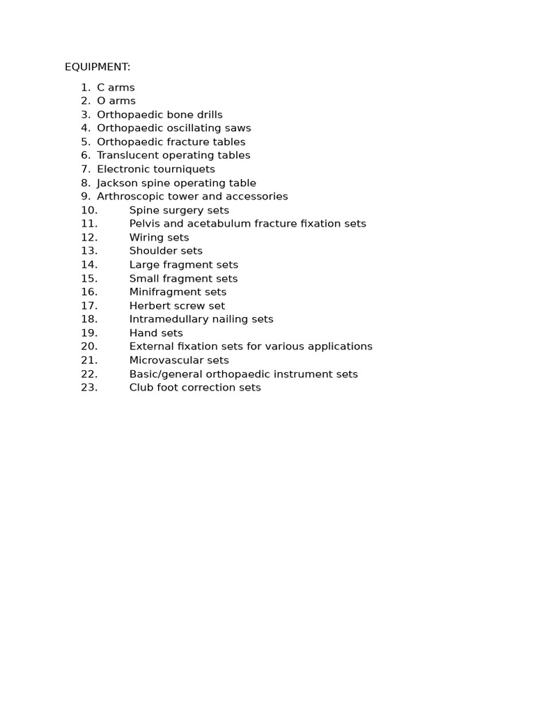 Instrument List | PDF