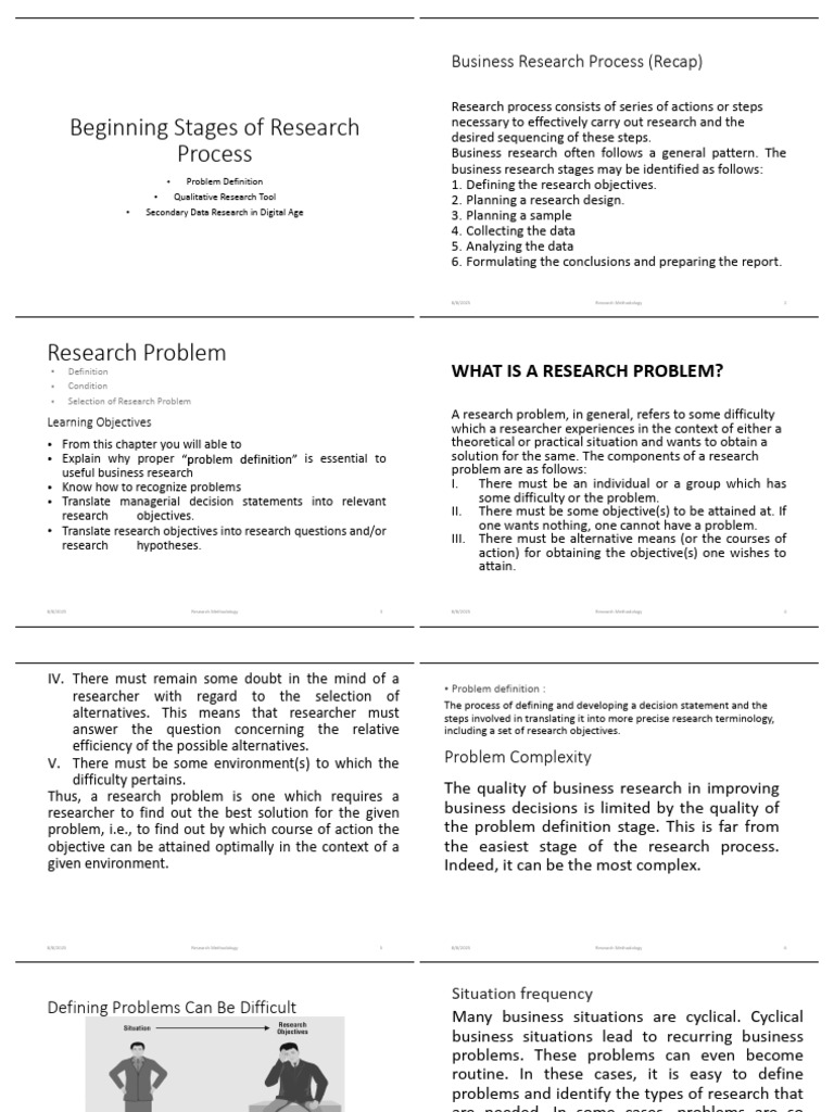 Part LL Beginning Stages of Research Process | PDF | Methodology ...