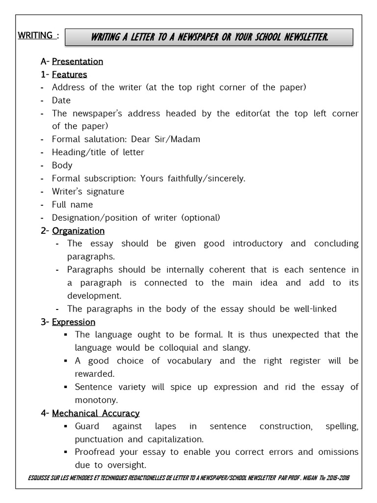 WRITING A Letter To Editor | PDF