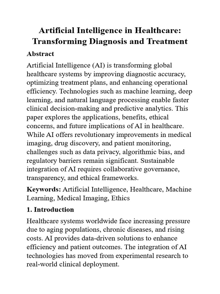 Artificial Intelligence in Healthcare | PDF | Artificial Intelligence ...
