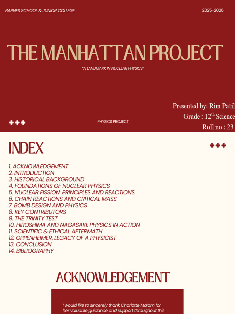 The Manhattan Project A Landmark in Nuclear Physics | PDF | Nuclear ...