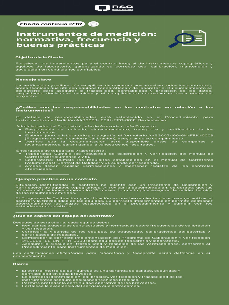 Charla Continua N°07 Instrumentos de Medición | PDF | Calibración ...