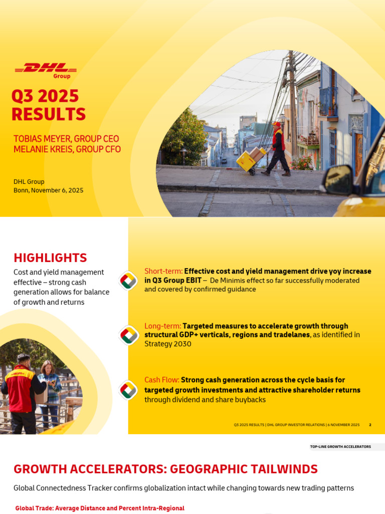 DHL Group Presentation Q3 2025 | PDF | Investing | E Commerce