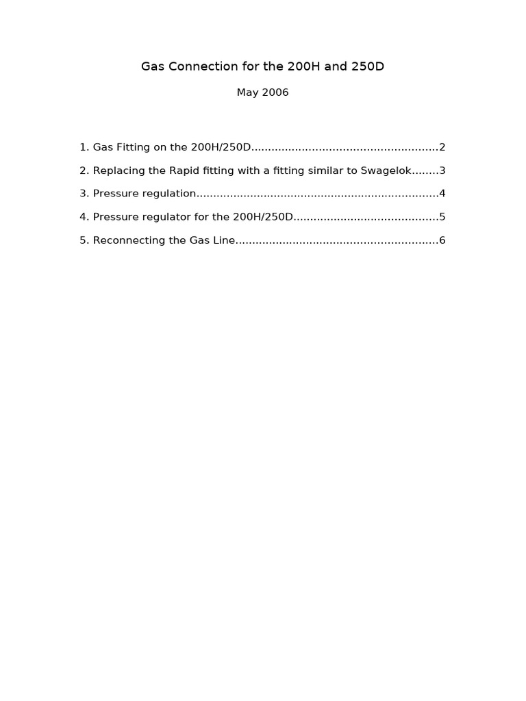 HT200H-250D. Gas Connection Instruction | PDF | Chemical Engineering ...
