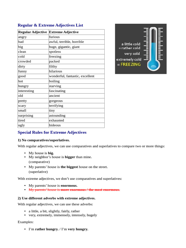 Extreme Adjectives | PDF