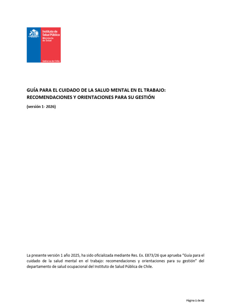 Guía para El Cuidado de La Salud Mental en El Trabajo (2026) | PDF ...