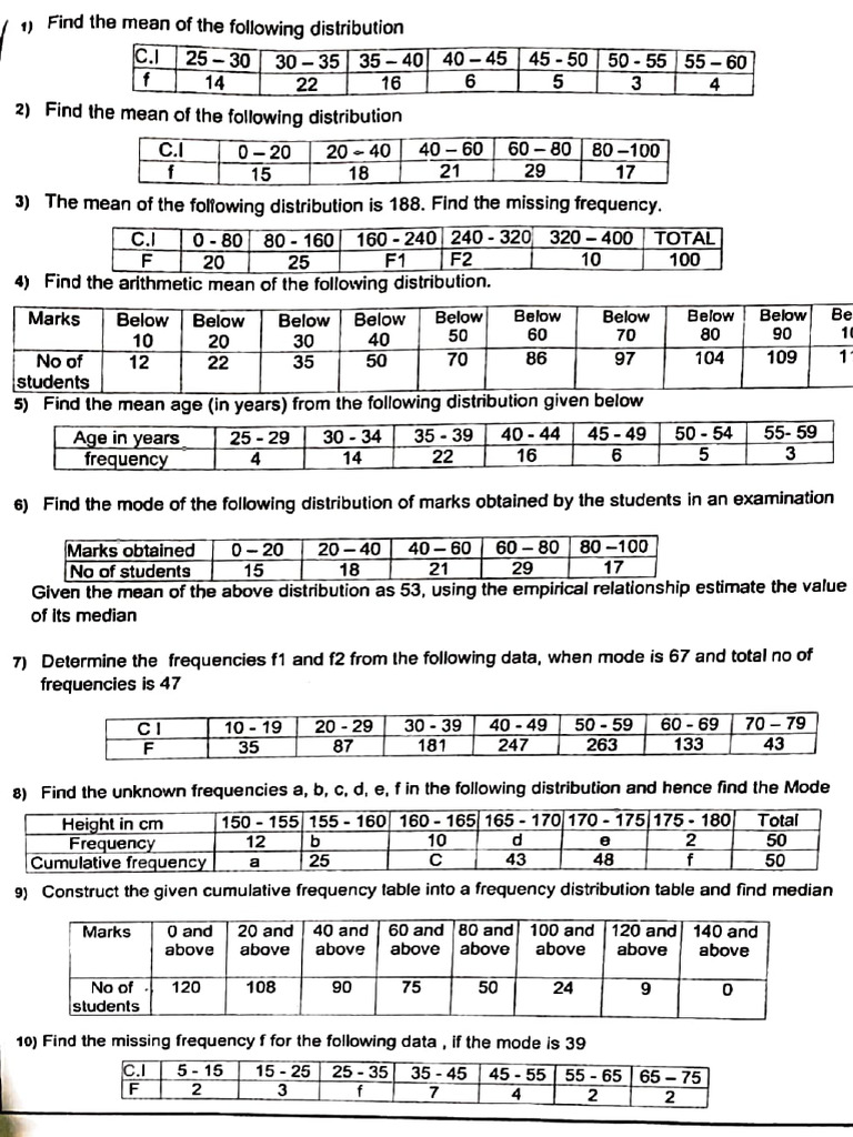 Class 10 Statistics | PDF