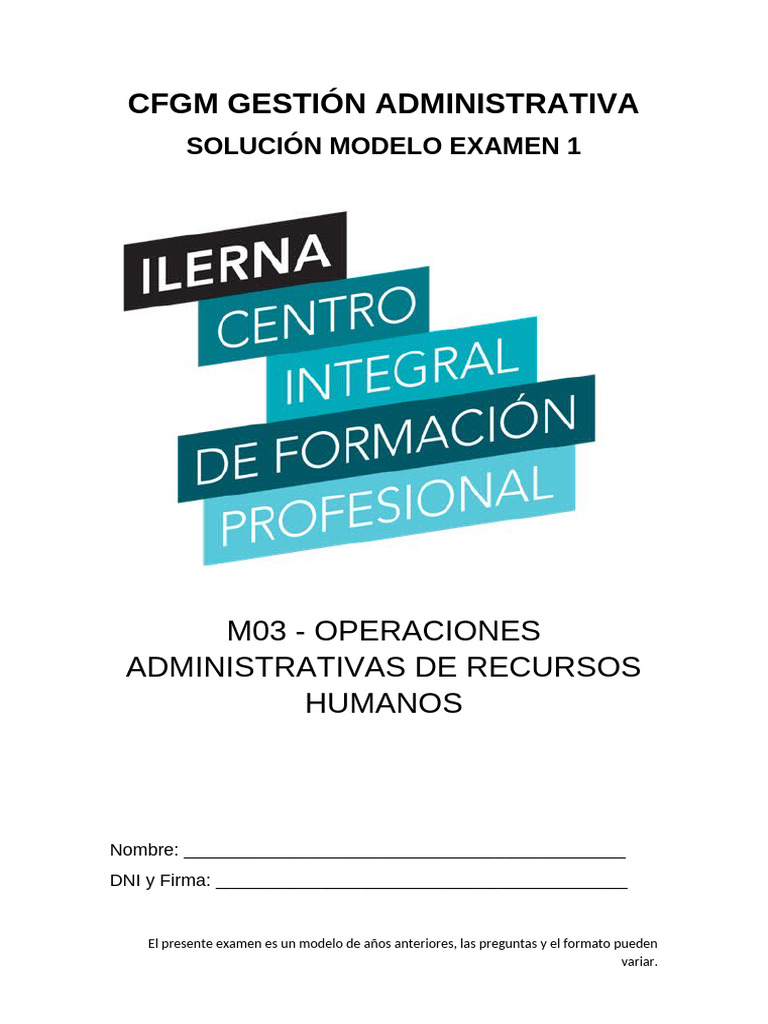 SOLUCIÓN MODELO 1 M3 GEAD | PDF | Gestión de recursos humanos | Derecho ...