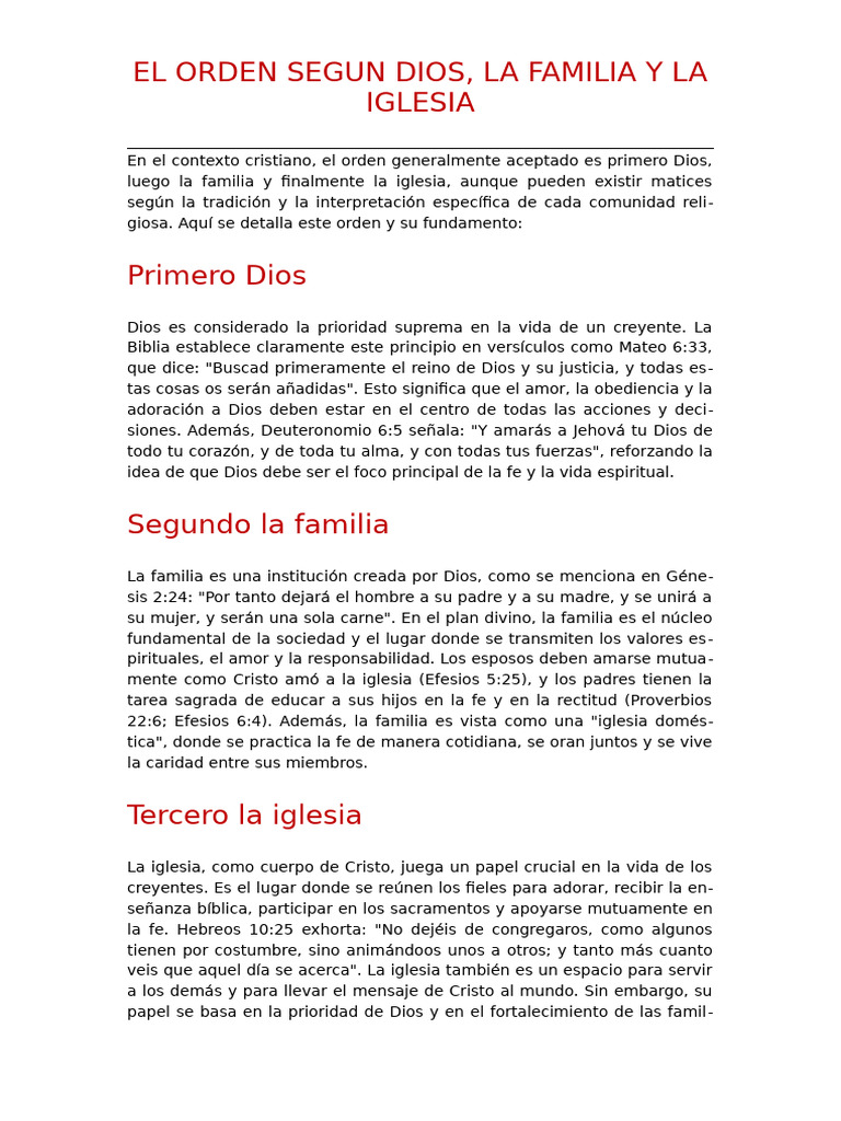 El Orden Jerárquico PDF Iglesia cristiana
