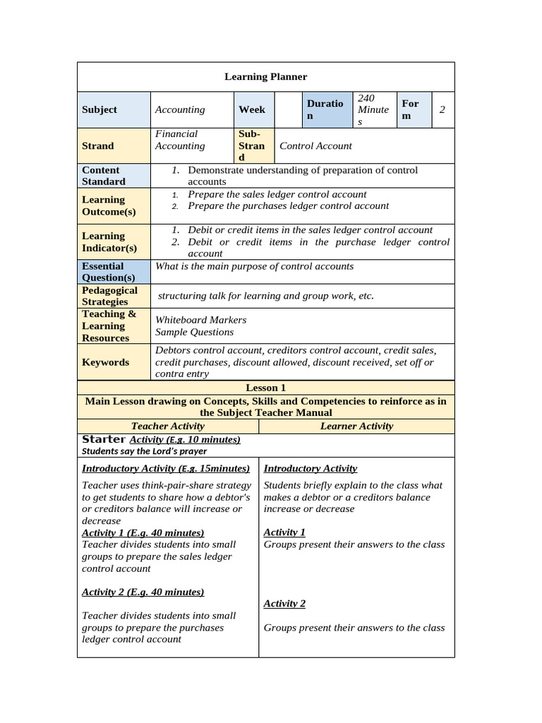 Control Accounts | PDF | Debits And Credits | Business