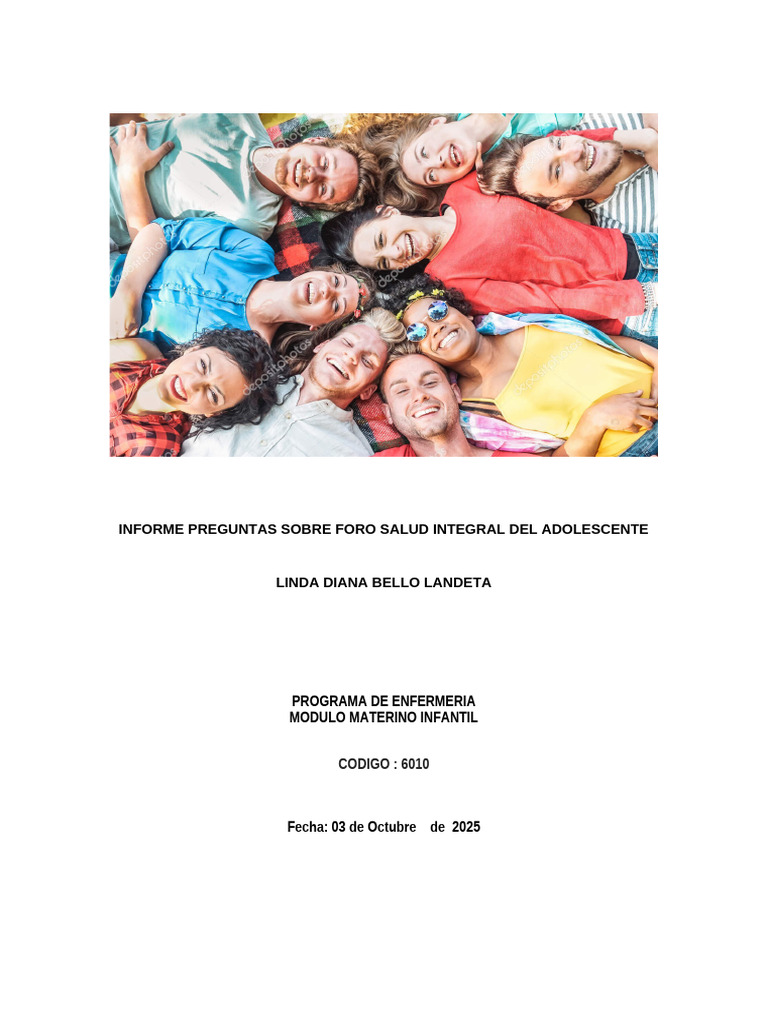 Informe Foro Salud Integral Del Adolescente | PDF | Adolescencia ...