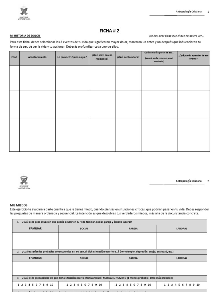 Ficha # 2 Clases 22025 | PDF | Temor | Soledad
