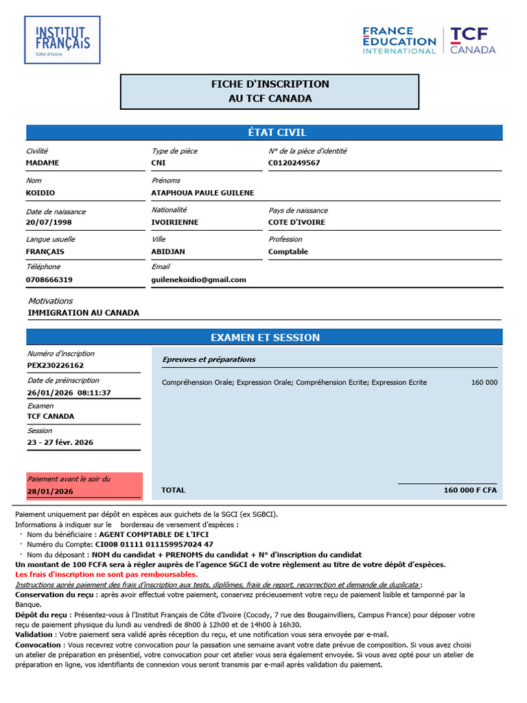 Generate Registration Report | PDF