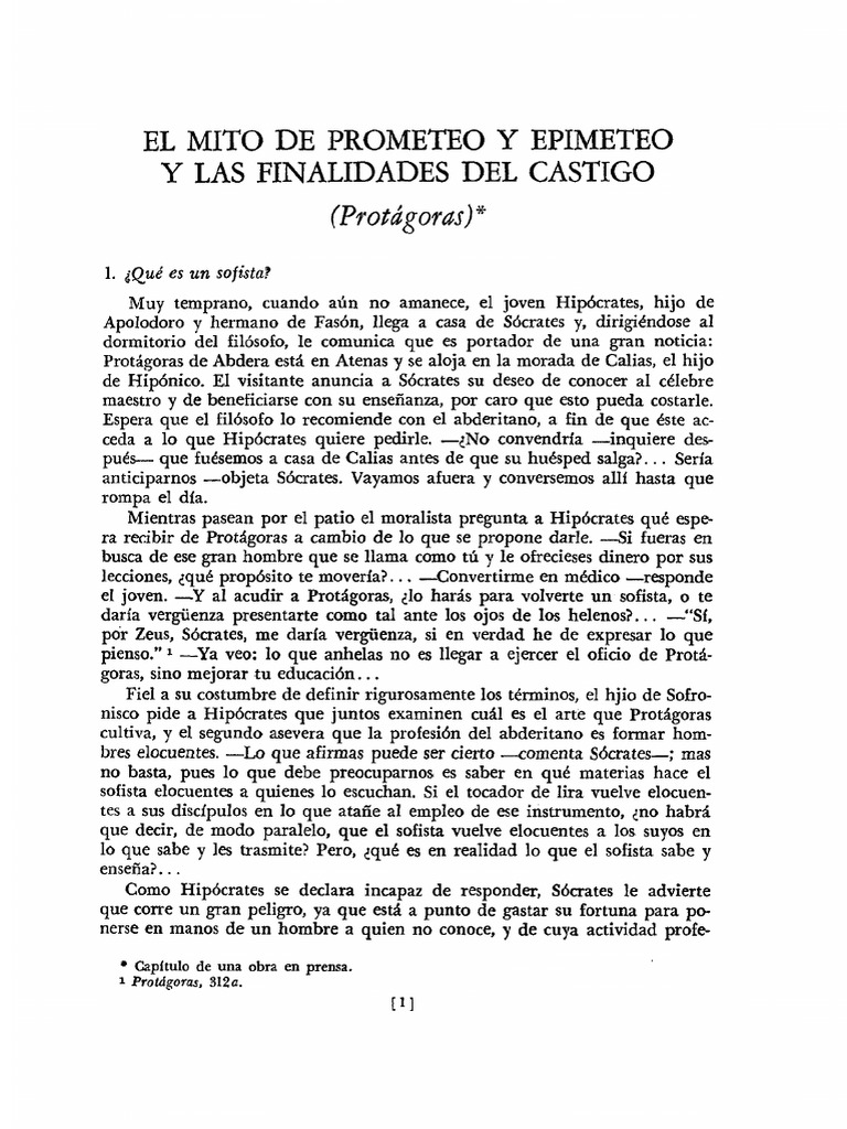 4 - Mito de Prometeo | PDF | Virtud | Sócrates