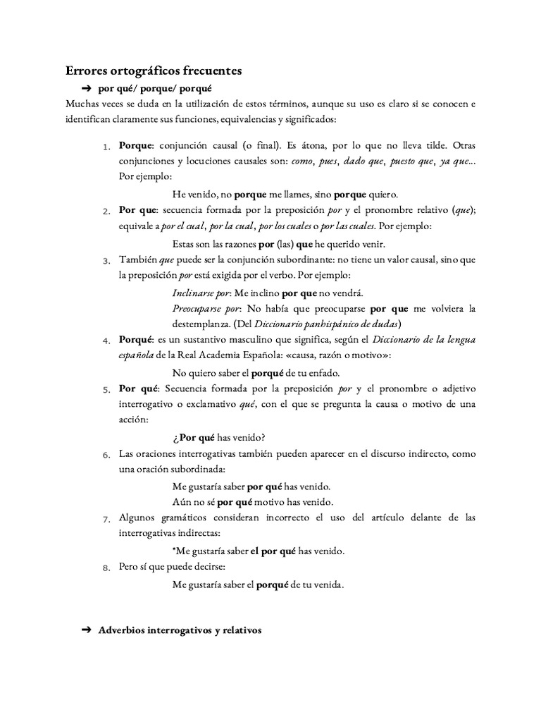 Errores Comunes | PDF | Verbo | Tipología Lingüística