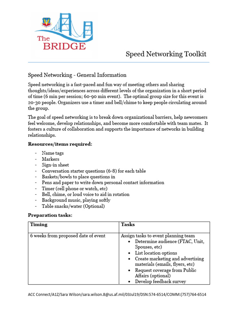 ACC Speed Networking Toolkit | PDF | Social Psychology