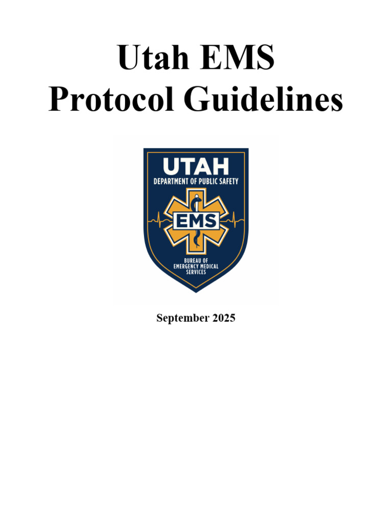 2025 Utah EMS Protocol Guidelines 1a | PDF