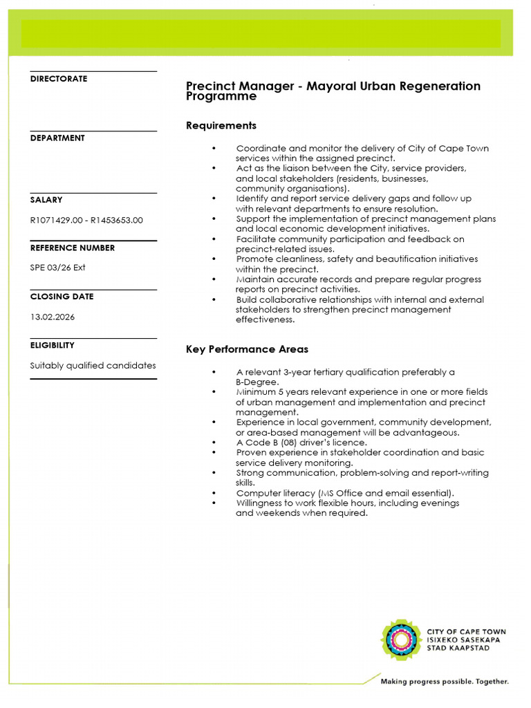 Data Overview - Precinct Manager - Mayoral Urban Regeneration Programme ...