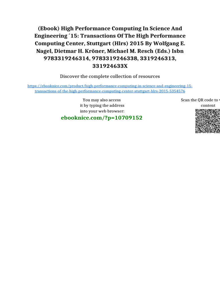 (Ebook) High Performance Computing in Science and Engineering ´15 ...