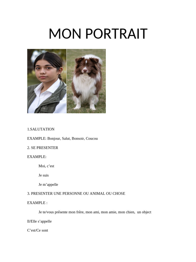 Mon Portrait | PDF
