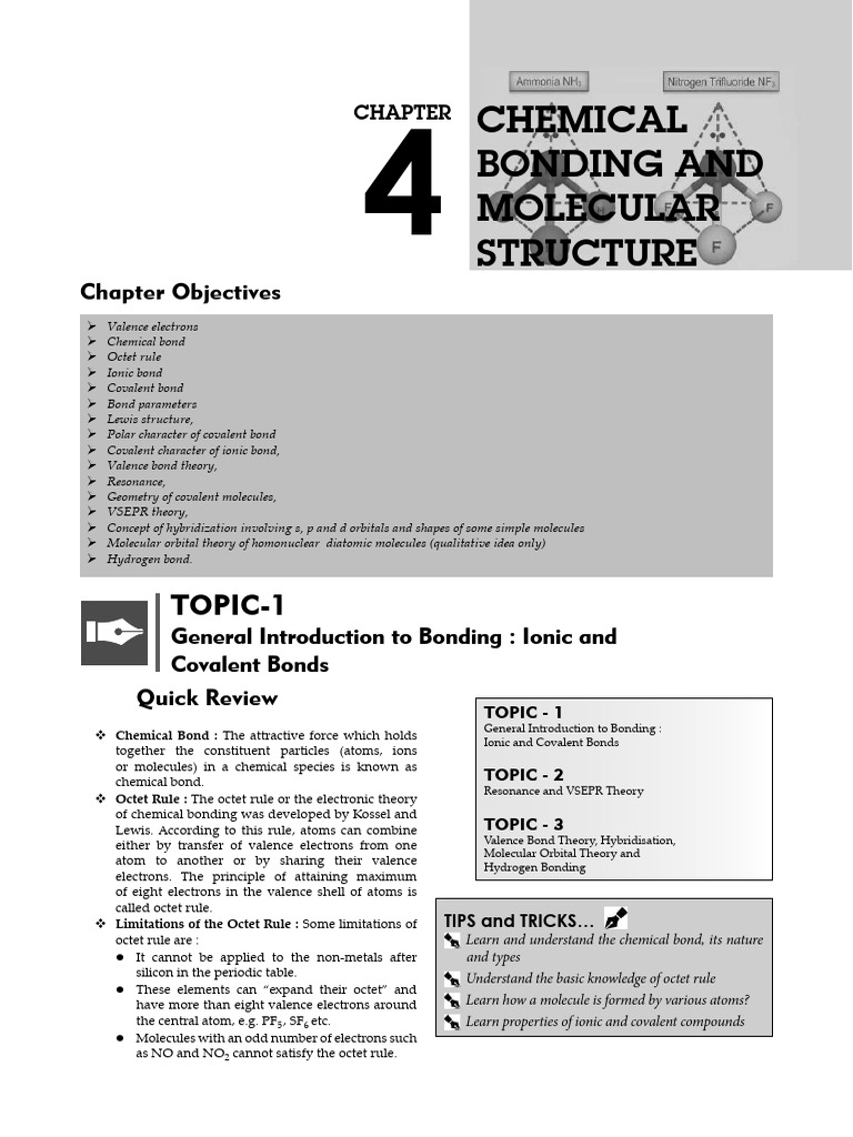 36367-Class 11 - Chemical Bonding Molecular Structure | PDF | Chemical ...