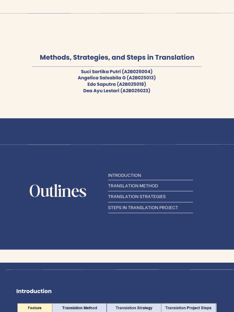 Group 2 - Method, Strategies, and Steps in Translation | PDF ...